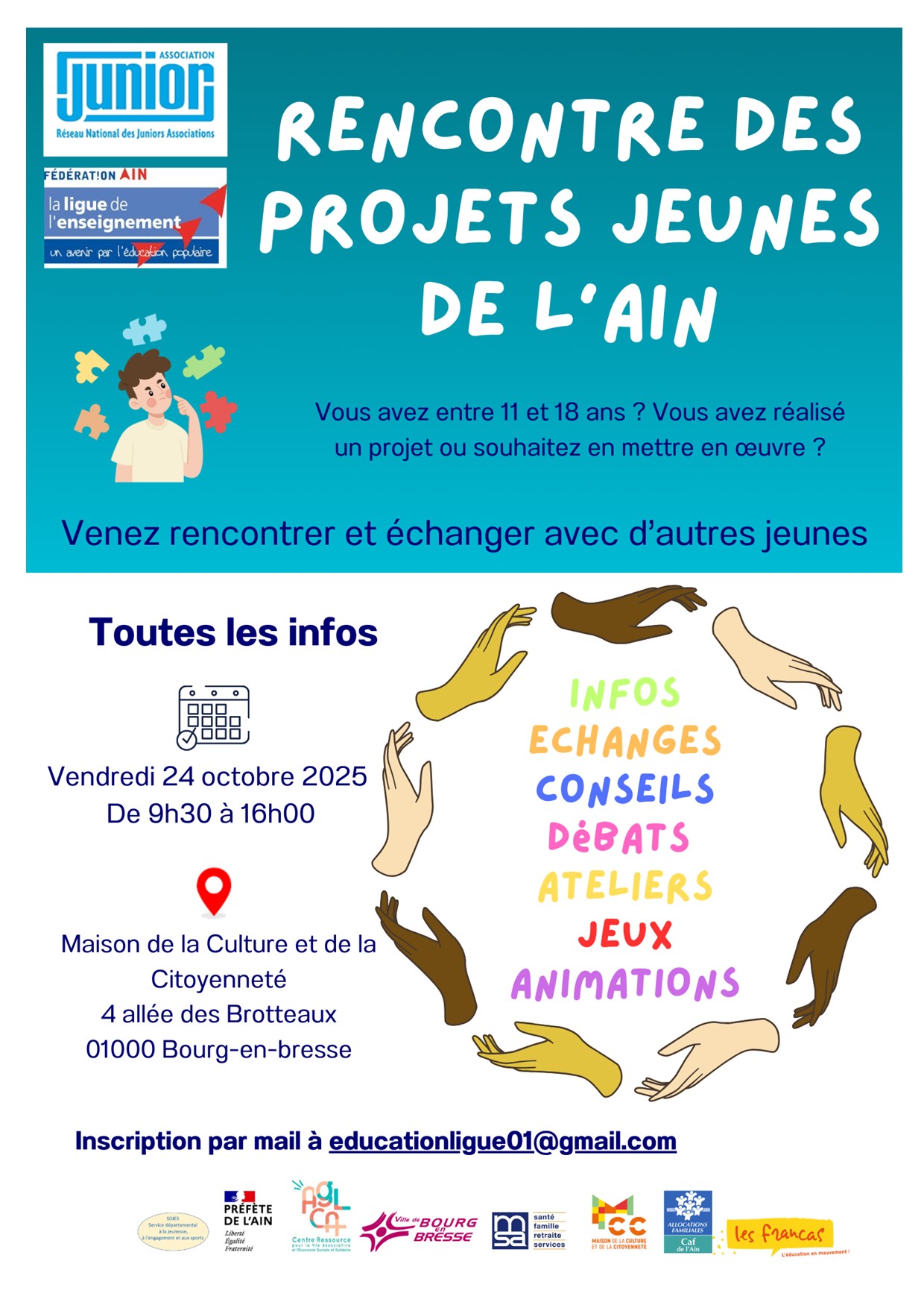 Affiche Com Rencontre Départementale des projets jeunes de lAIN