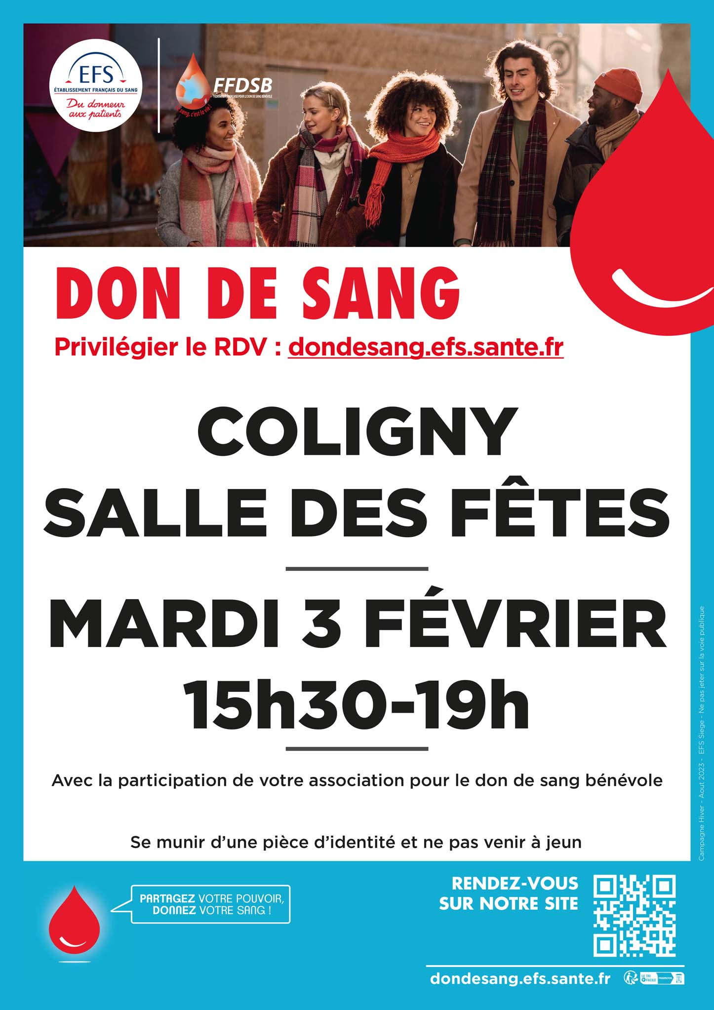 Affiche Don du Sang 03 02 26 Coligny