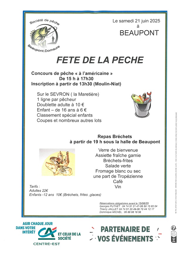 Affiche Fête de la Pêche Beaupont 21 06 25