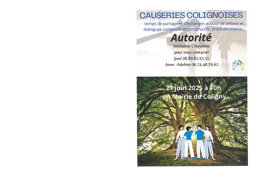 Affiche causeries colignoises 21 06 25