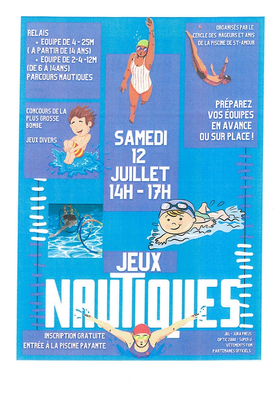 Affiche piscine St Amour 12 07 25 Jeux nautiques