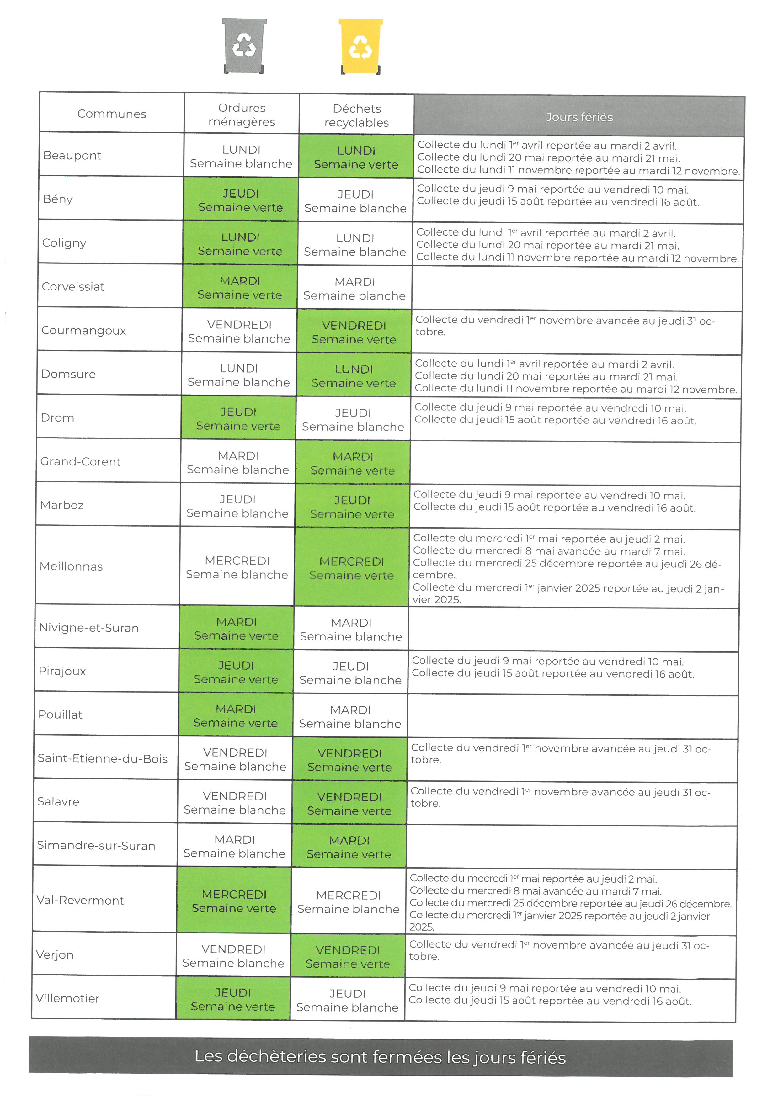 Calendrier semaine