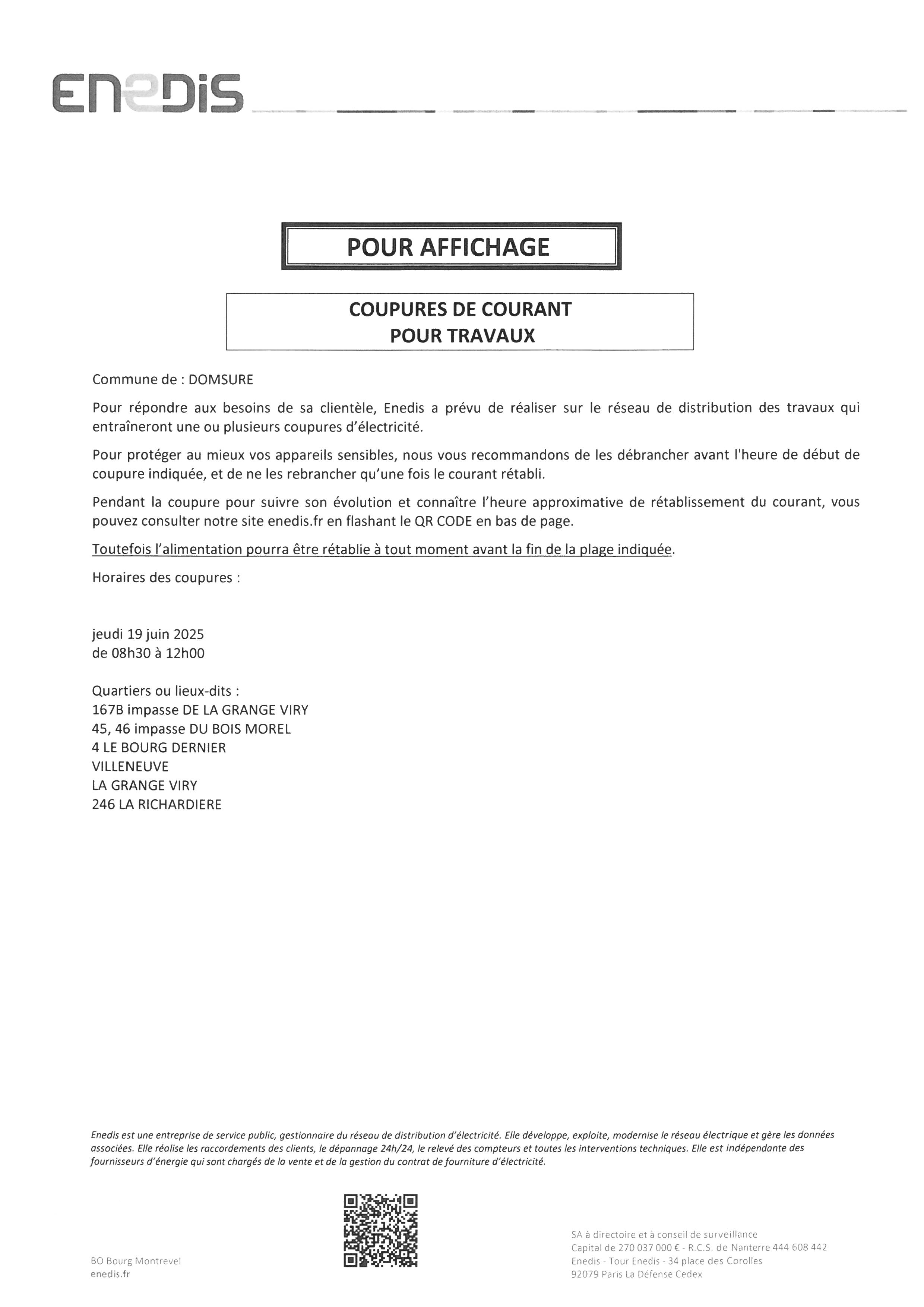 Coupure courant 19 06 25