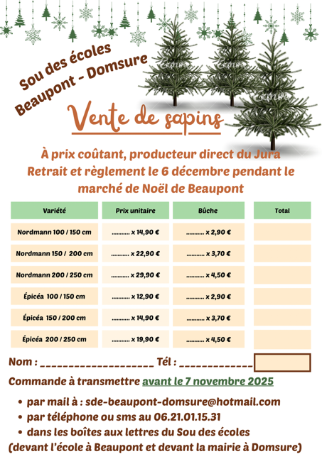 Flyer Vente de sapins