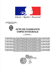 acte naissance copie integrale